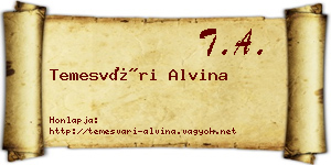 Temesvári Alvina névjegykártya